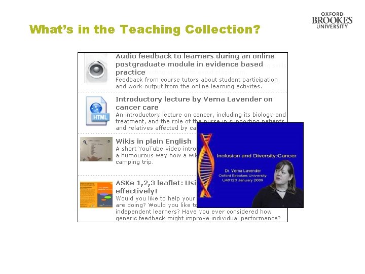 What’s in the Teaching Collection? Directorate of Learning Resources 