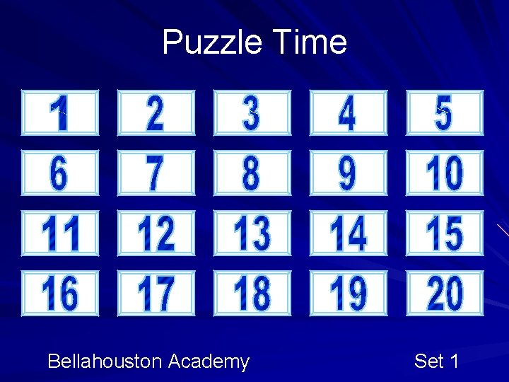 Puzzle Time Bellahouston Academy Set 1 