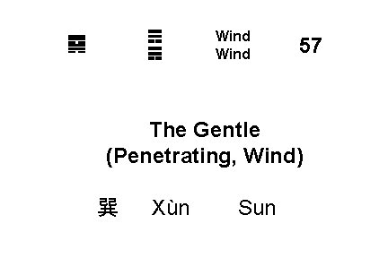 ☴ ☴ ䷸ Wind 57 The Gentle (Penetrating, Wind) 巽 Xùn Sun 