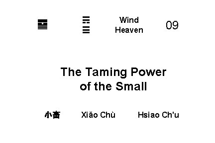 ䷈ ☴ ☰ Wind Heaven 09 The Taming Power of the Small 小畜 Xiǎo