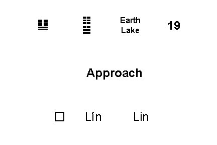 ☷ ☱ ䷒ Earth Lake Approach � Lín Lin 19 