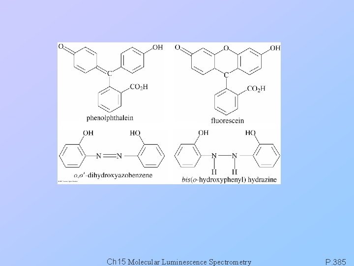 Ch 15 Molecular Luminescence Spectrometry P. 385 