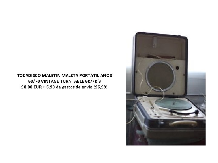 TOCADISCO MALETIN MALETA PORTATIL AÑOS 60/70 VINTAGE TURNTABLE 60/70´S 90, 00 EUR + 6,