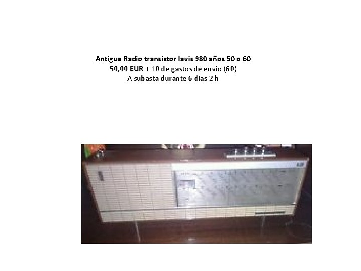 Antigua Radio transistor lavis 980 años 50 o 60 50, 00 EUR + 10