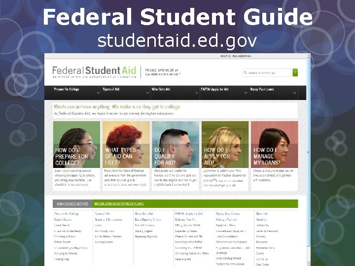Federal Student Guide studentaid. ed. gov 