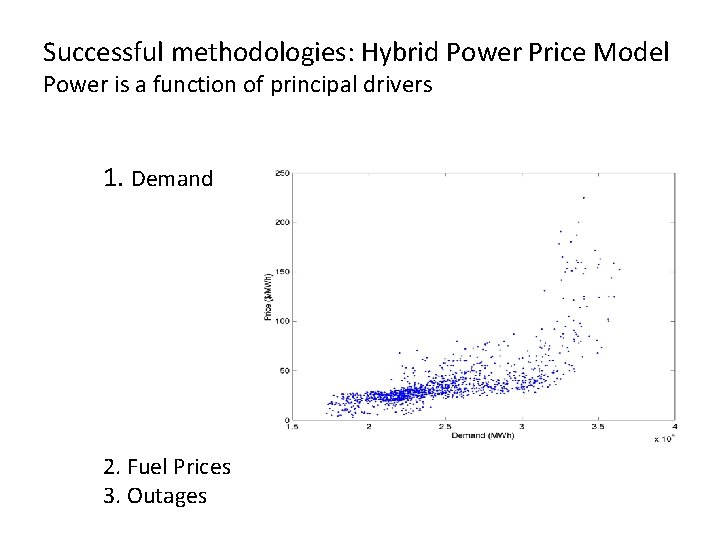 Successful methodologies: Hybrid Power Price Model Power is a function of principal drivers 1.