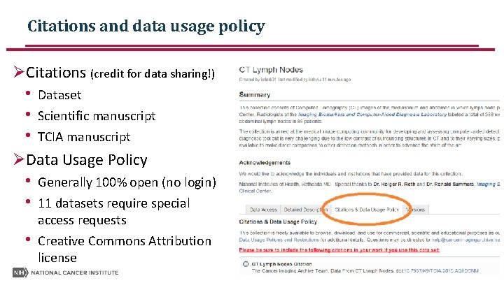 Citations and data usage policy ØCitations (credit for data sharing!) • Dataset • Scientific Citations and data usage policy ØCitations (credit for data sharing!) • Dataset • Scientific