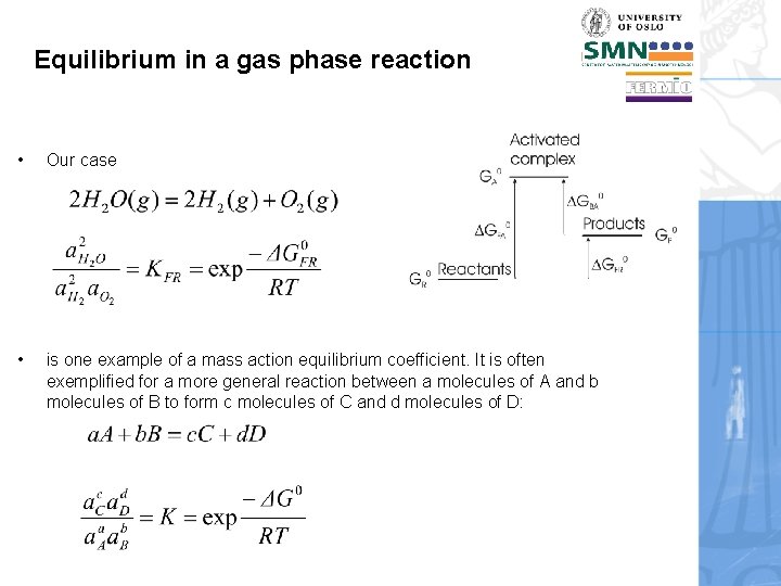 Equilibrium in a gas phase reaction • Our case • is one example of