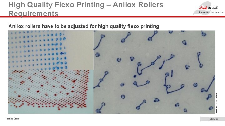 High Quality Flexo Printing – Anilox Rollers Requirements Anilox rollers have to be adjusted