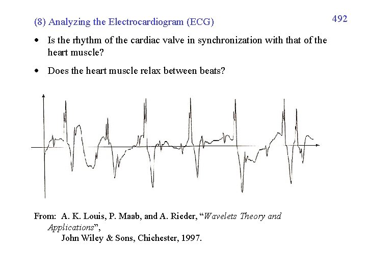 (8) Analyzing the Electrocardiogram (ECG) Is the rhythm of the cardiac valve in synchronization