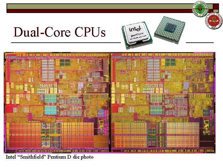 Dual-Core CPUs Intel “Smithfield” Pentium D die photo 