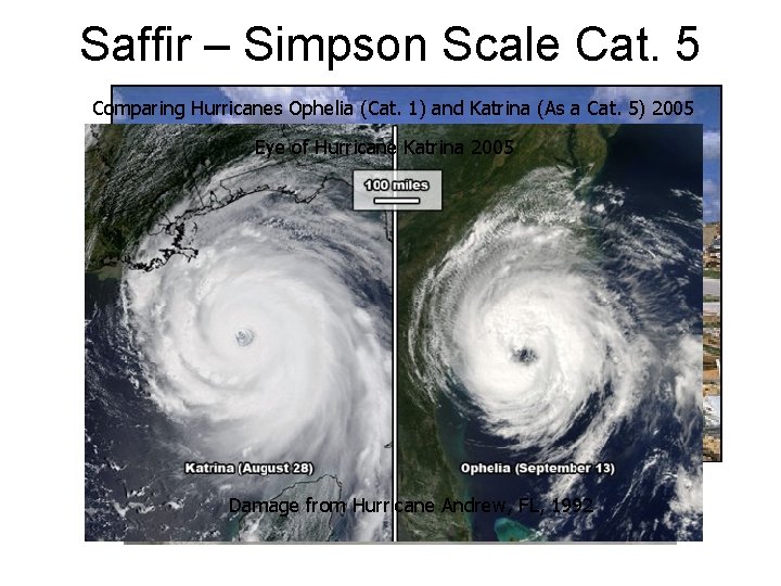 Saffir – Simpson Scale Cat. 5 Comparing Hurricanes Ophelia (Cat. 1) and Katrina (As