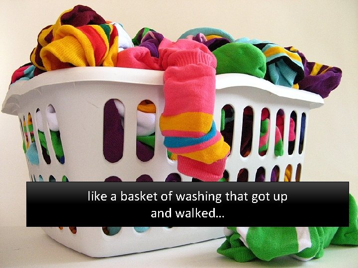 like a basket of washing that got up and walked… 