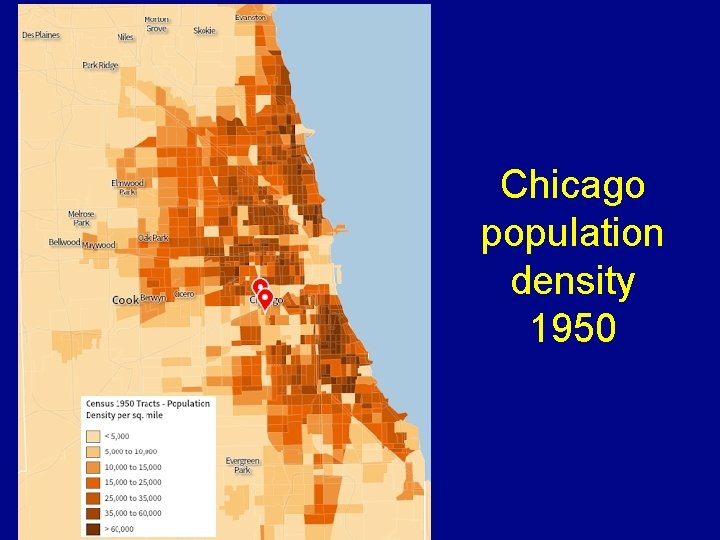 Chicago population density 1950 
