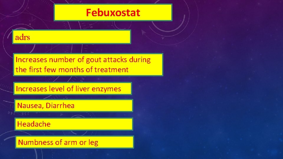 Febuxostat adrs Increases number of gout attacks during the first few months of treatment