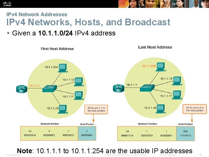 IPv 4 Network Addresses IPv 4 Networks, Hosts, and Broadcast § Given a 10.