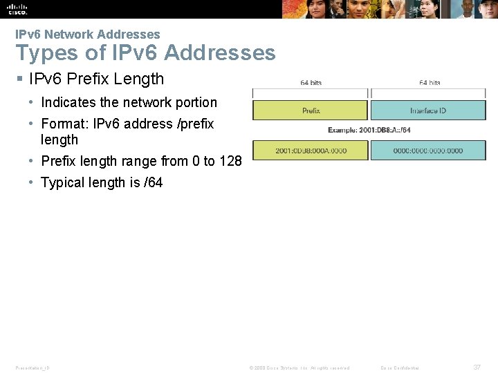 IPv 6 Network Addresses Types of IPv 6 Addresses § IPv 6 Prefix Length