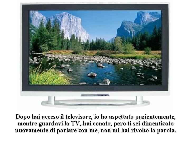 Dopo hai acceso il televisore, io ho aspettato pazientemente, mentre guardavi la TV, hai