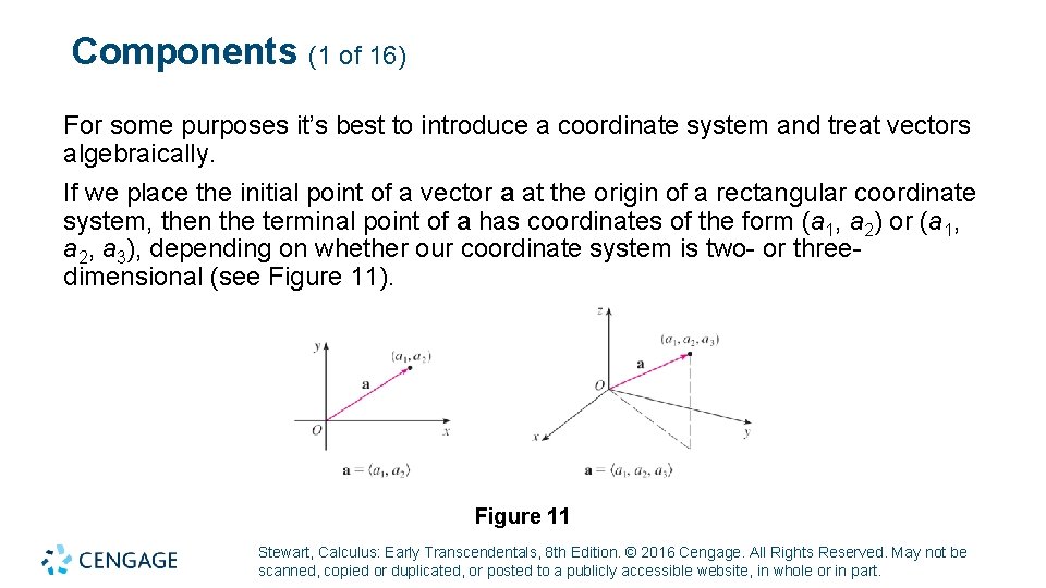 Components (1 of 16) For some purposes it’s best to introduce a coordinate system