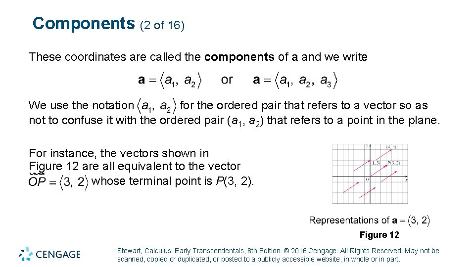 Components (2 of 16) These coordinates are called the components of a and we Components (2 of 16) These coordinates are called the components of a and we