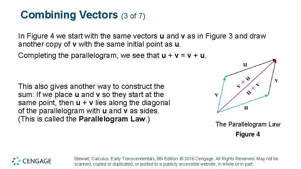 Combining Vectors (3 of 7) In Figure 4 we start with the same vectors