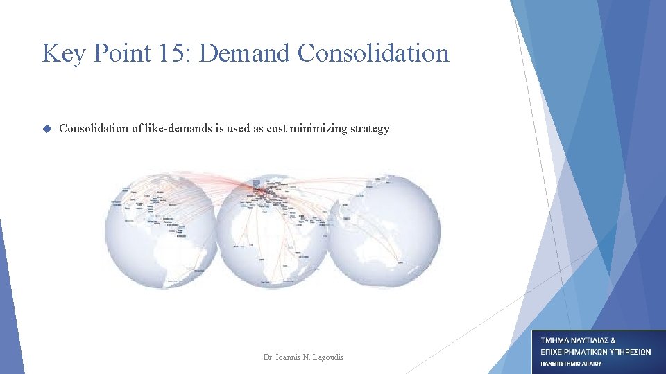 Key Point 15: Demand Consolidation of like-demands is used as cost minimizing strategy Dr. Key Point 15: Demand Consolidation of like-demands is used as cost minimizing strategy Dr.