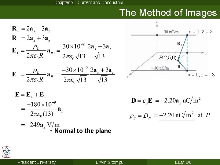Chapter 5 Current and Conductors The Method of Images x = 0, z = Chapter 5 Current and Conductors The Method of Images x = 0, z =