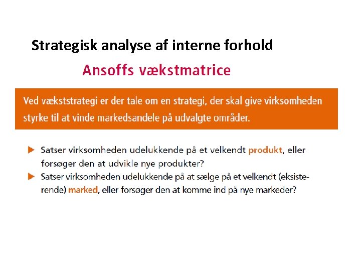 Strategisk analyse af interne forhold 