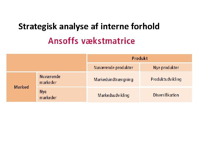 Strategisk analyse af interne forhold 