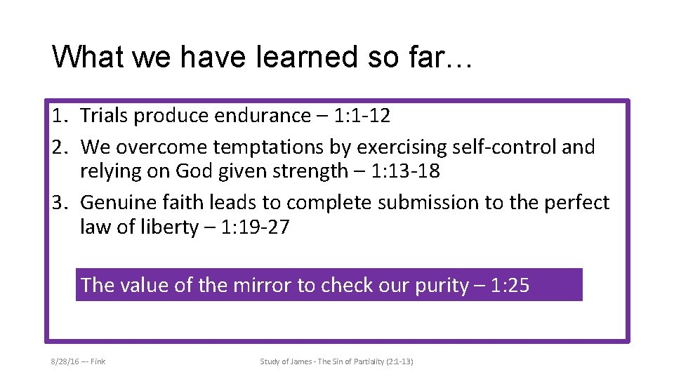 What we have learned so far… 1. Trials produce endurance – 1: 1 -12