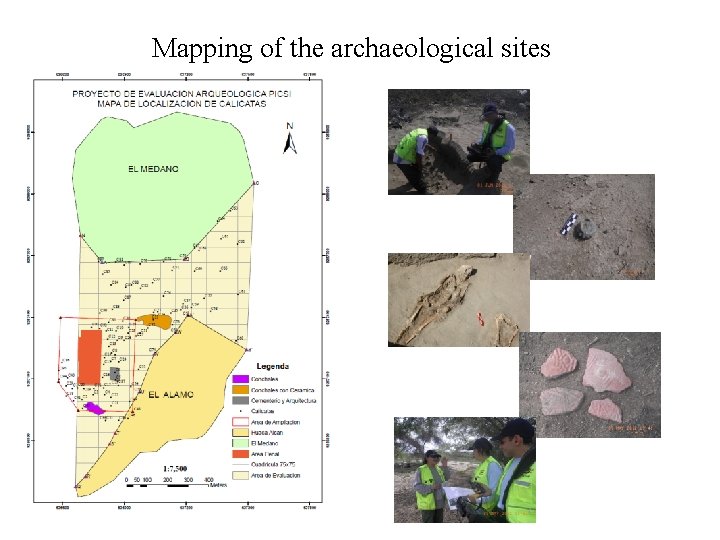 Mapping of the archaeological sites 