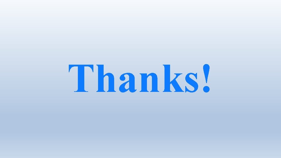 Thanks! 
