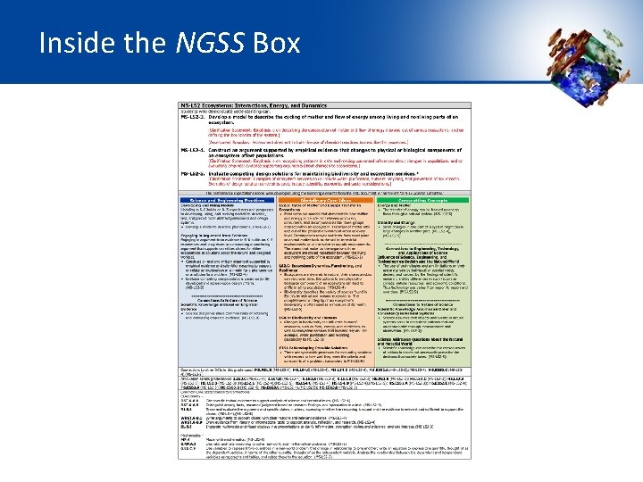 Inside the NGSS Box 