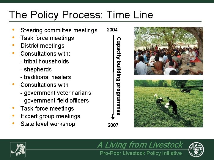 The Policy Process: Time Line • • Steering committee meetings Task force meetings District