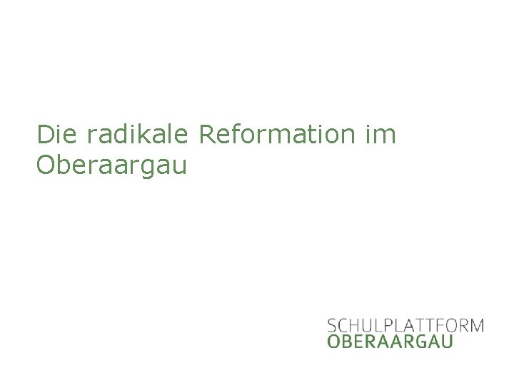 Die radikale Reformation im Oberaargau 