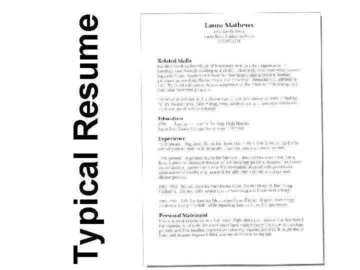 Typical Resume 