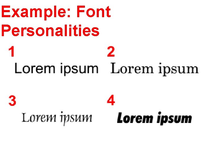 Example: Font Personalities 