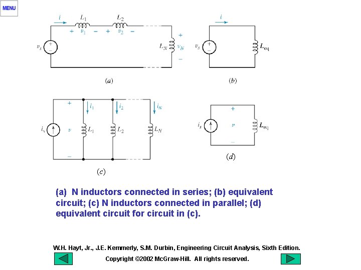 (d) (c) (a) N inductors connected in series; (b) equivalent circuit; (c) N inductors