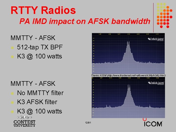 RTTY Radios PA IMD impact on AFSK bandwidth MMTTY - AFSK l 512 -tap