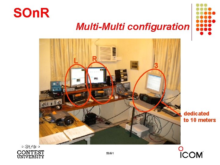 SOn. R Multi-Multi configuration L R 3 dedicated to 10 meters 58/91 