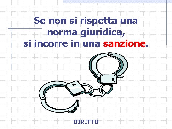 Se non si rispetta una norma giuridica, si incorre in una sanzione. DIRITTO 