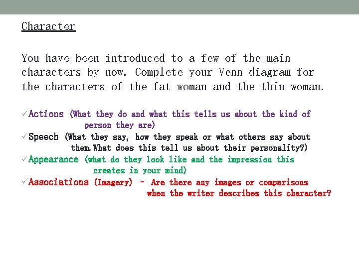Character You have been introduced to a few of the main characters by now. Character You have been introduced to a few of the main characters by now.