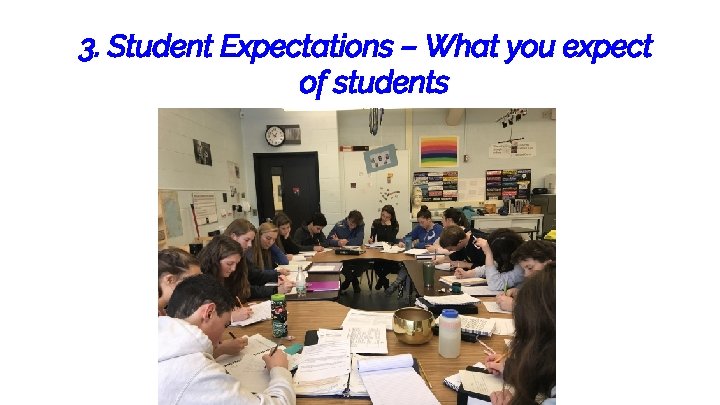 3. Student Expectations – What you expect of students 