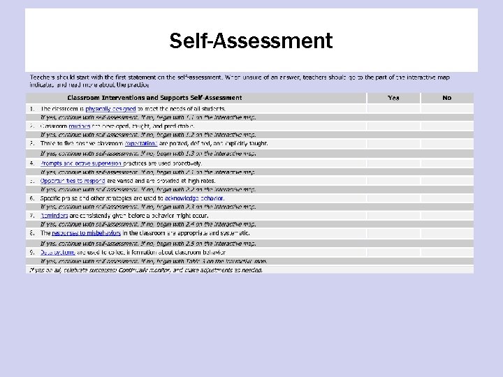 Self-Assessment 