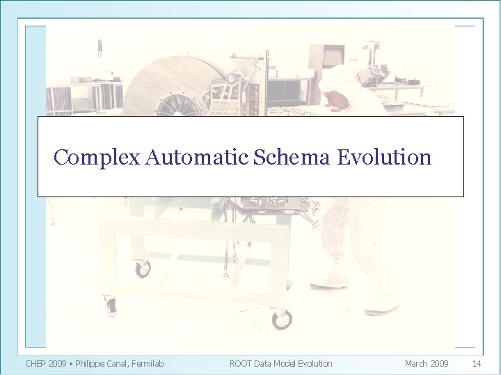 Complex Automatic Schema Evolution CHEP 2009 • Philippe Canal, Fermilab ROOT Data Model Evolution