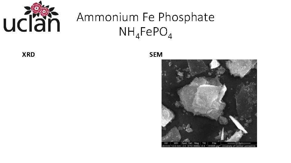 Ammonium Fe Phosphate NH 4 Fe. PO 4 XRD SEM 