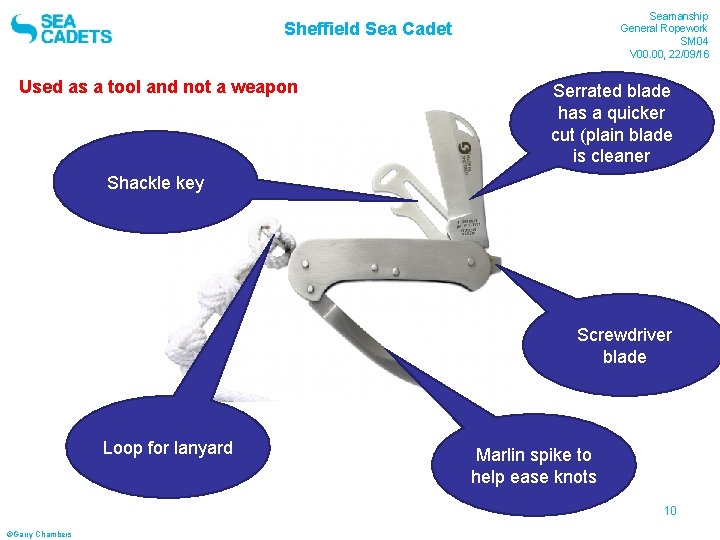 Seamanship General Ropework SM 04 V 00. 00, 22/09/16 Sheffield Sea Cadet Used as