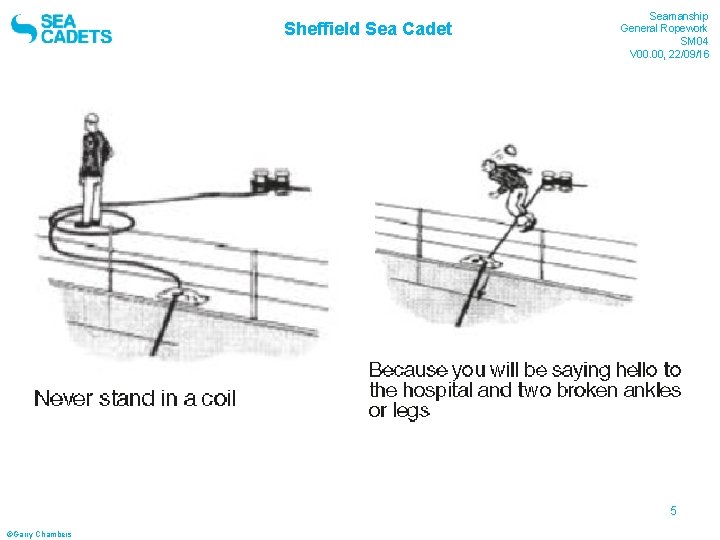 Sheffield Sea Cadet Seamanship General Ropework SM 04 V 00. 00, 22/09/16 5 ©Garry