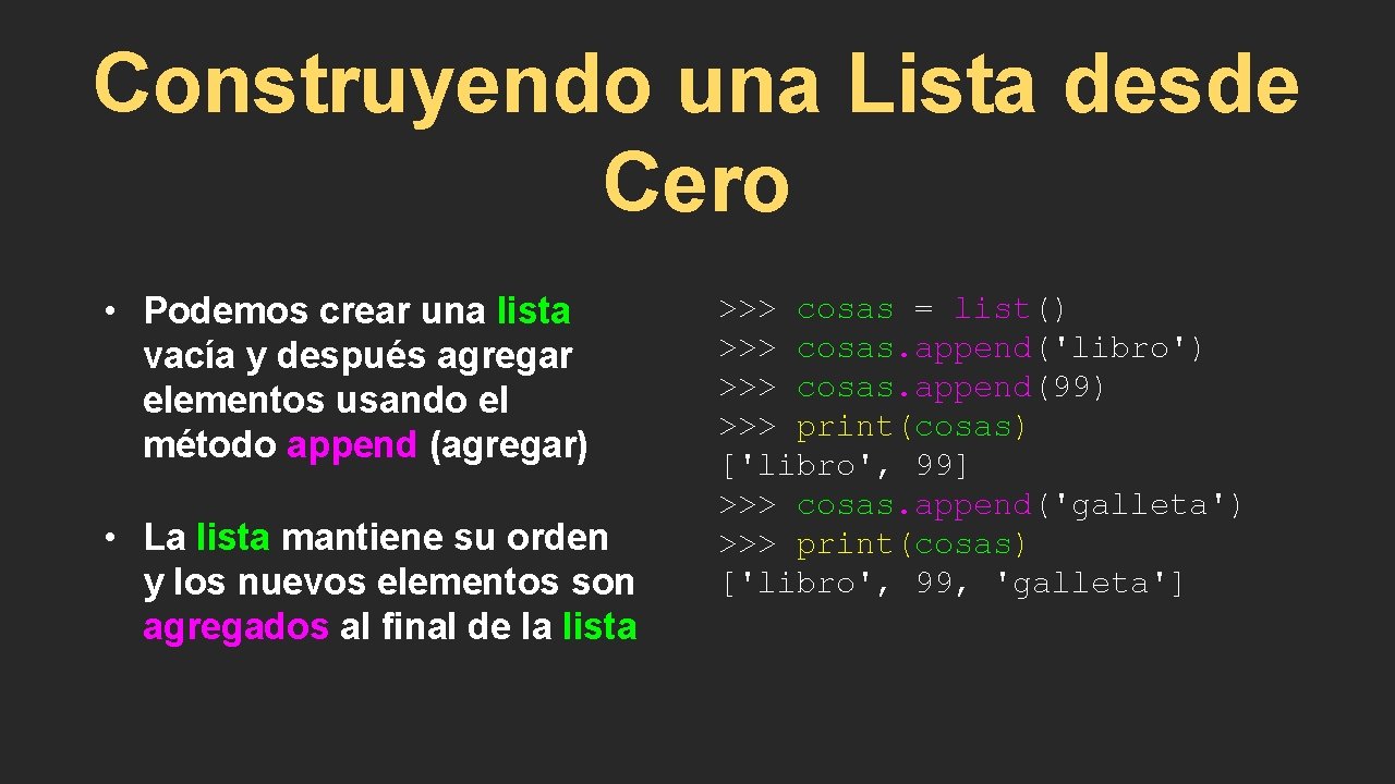 Listas en Python Captulo 8 Python para Todos