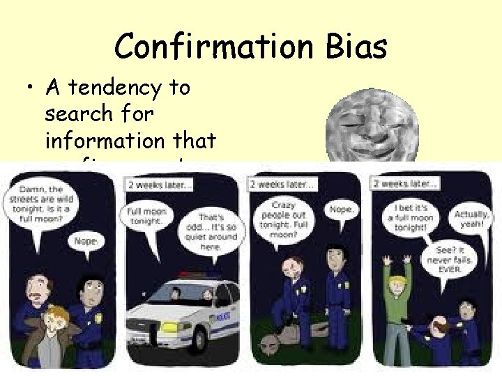 Confirmation Bias • A tendency to search for information that confirms one’s preconceptions. For